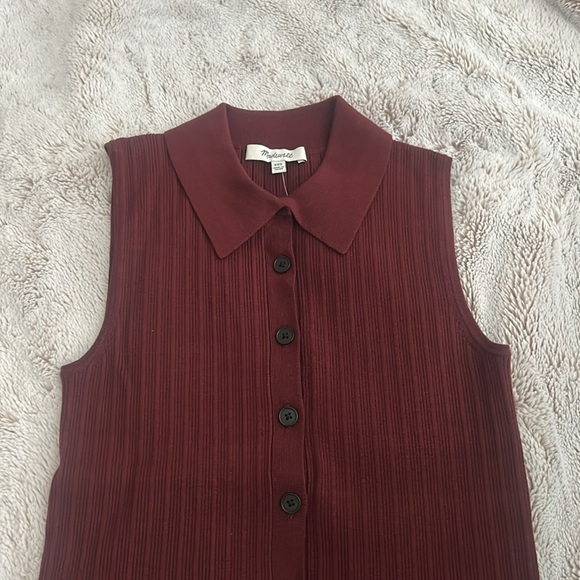 NWT Madewell The Signature Knit Button-Front Vest - Picture 8 of 8